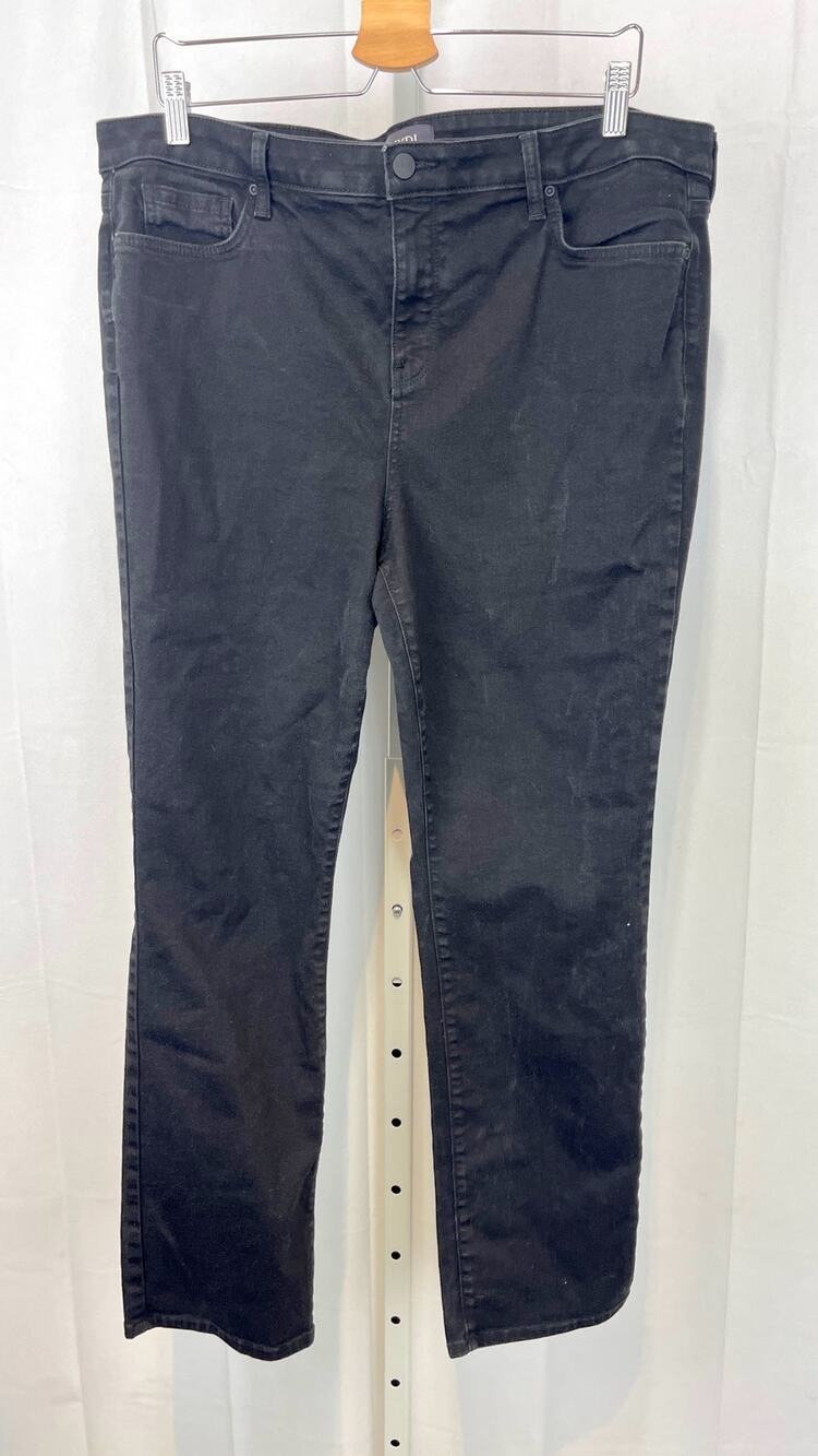 NYDJ Sheri Slim Jeans High Rise Ankle Stretch Zip Fly Black Size 18